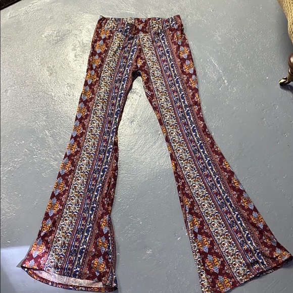 Vintage Havana Pants - Vintage Havana Paisley Maroon & Blue Pants